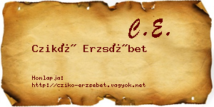 Czikó Erzsébet névjegykártya