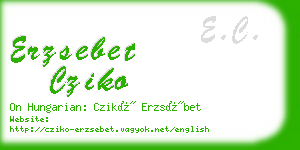 erzsebet cziko business card